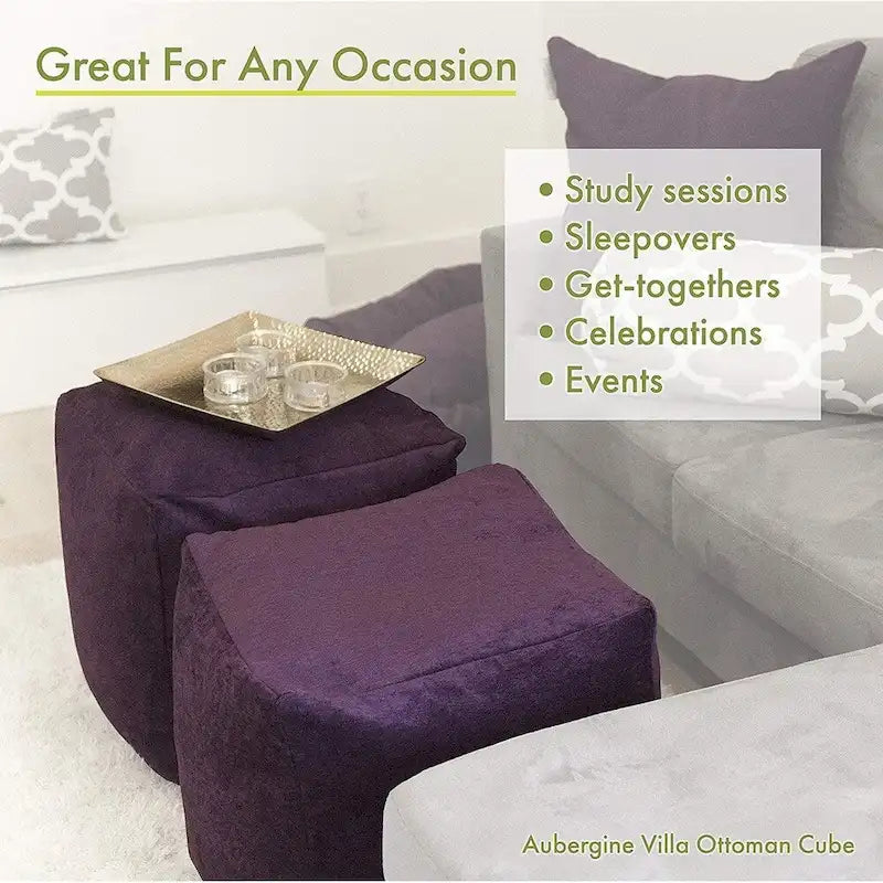 Cotton Twill Indoor Ottoman Pouf Cube - Small