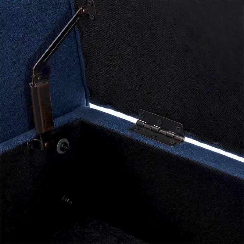 Upholstered Storage Bench Arm Bench Entryway Bench with Tufted Flip Top 50.4 Inches