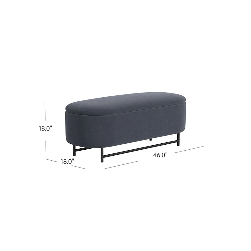 Ellipse Modern Storage Bench with Metal Legs