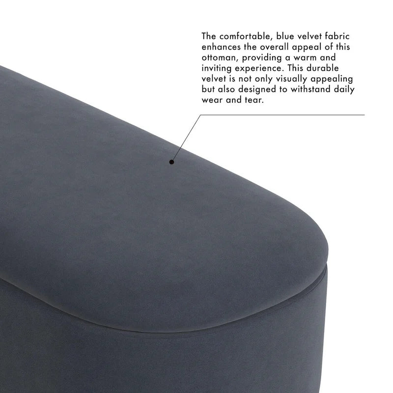 Ellipse Modern Storage Bench with Metal Legs