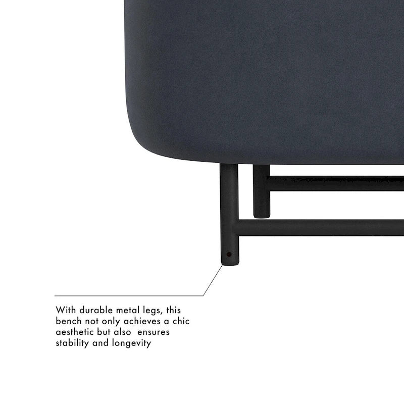 Ellipse Modern Storage Bench with Metal Legs
