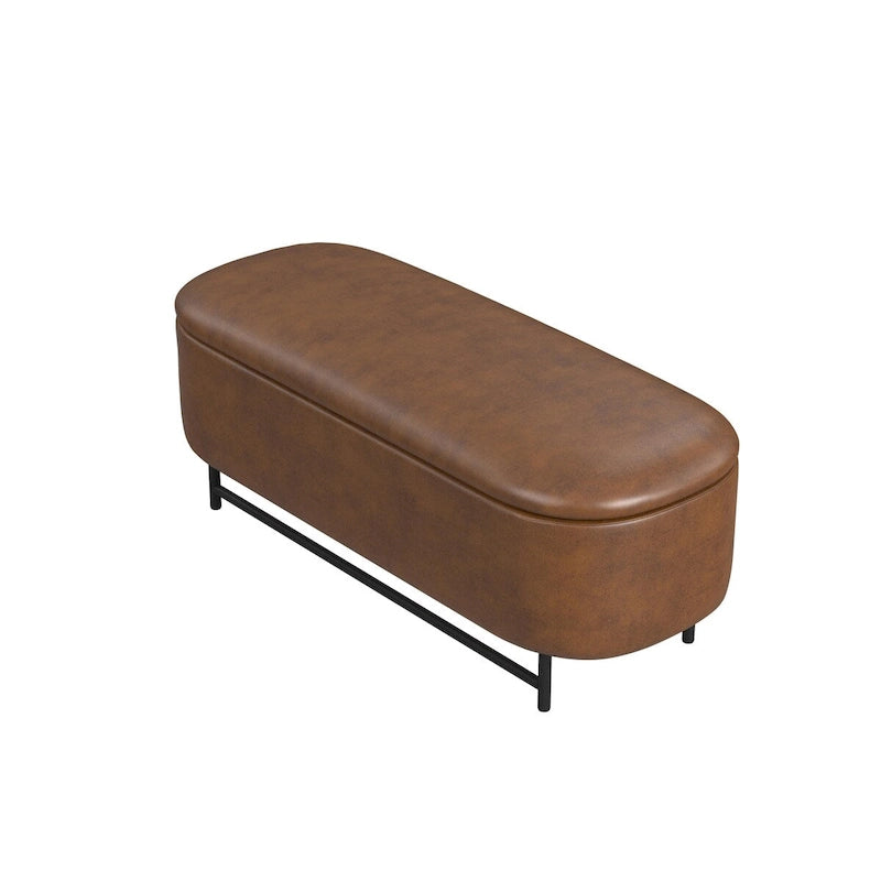 Ellipse Modern Storage Bench with Metal Legs