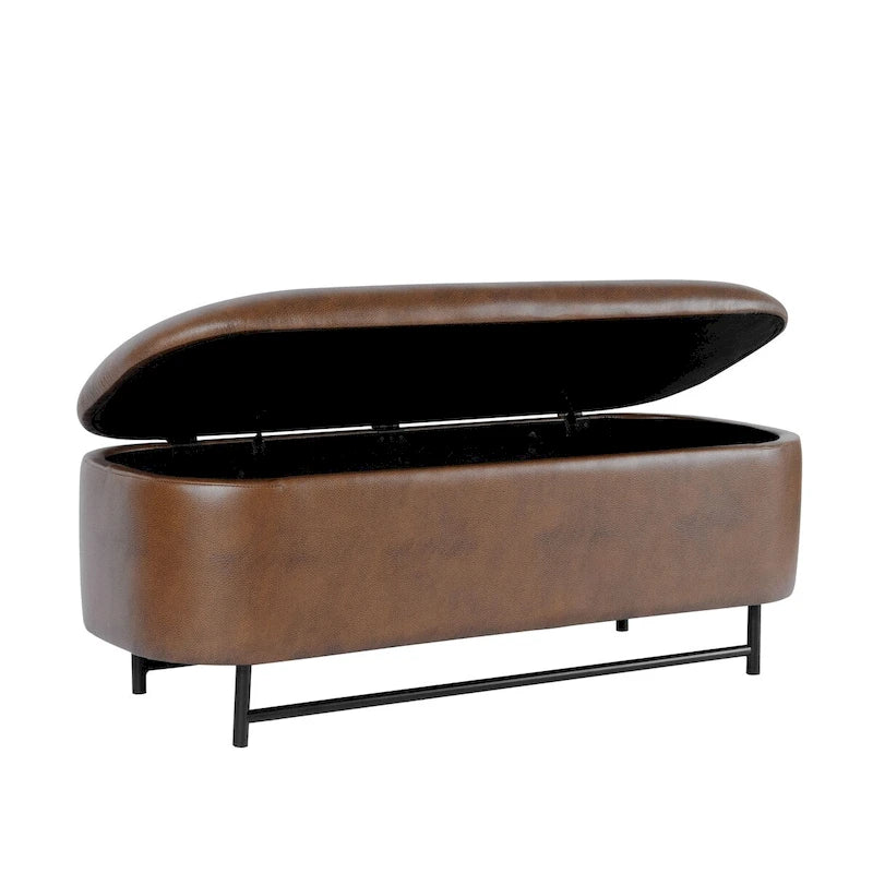 Ellipse Modern Storage Bench with Metal Legs