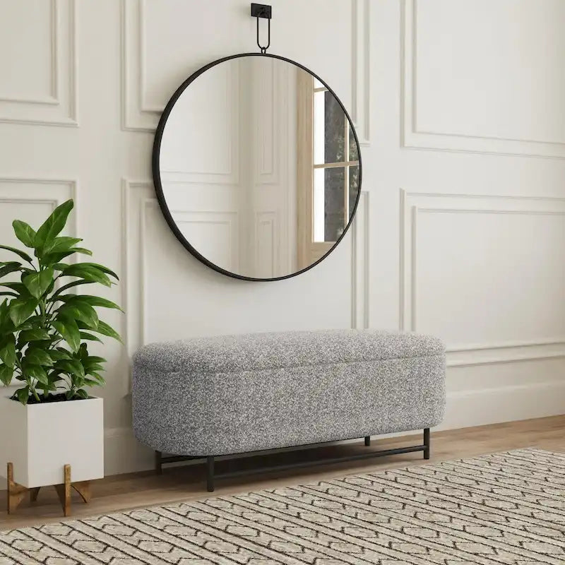 Ellipse Modern Storage Bench with Metal Legs