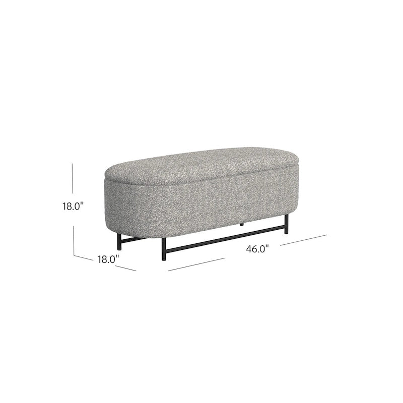 Ellipse Modern Storage Bench with Metal Legs