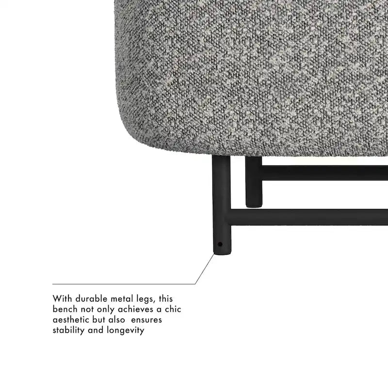 Ellipse Modern Storage Bench with Metal Legs
