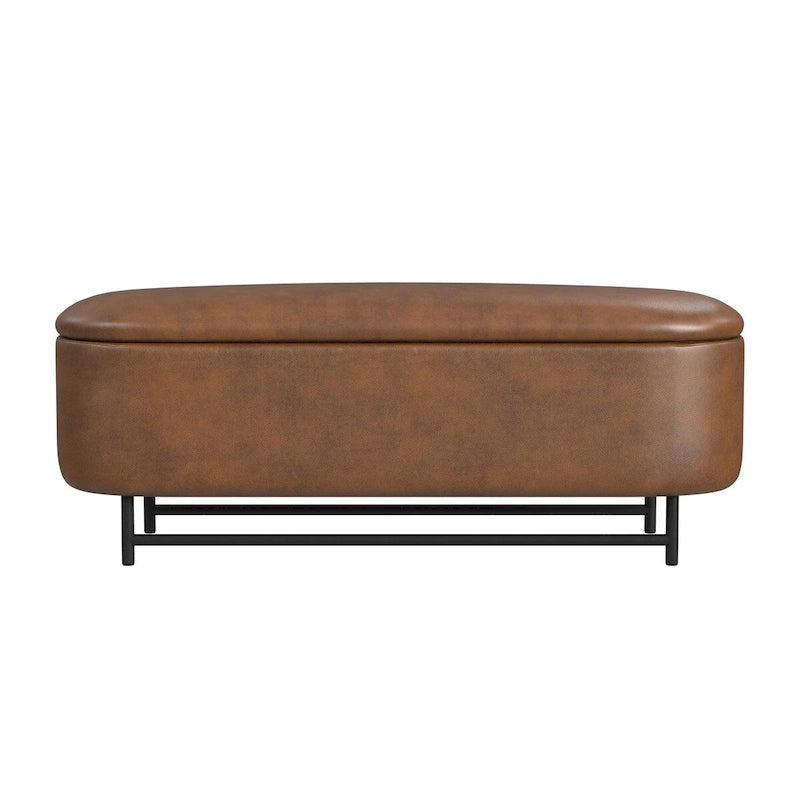 Ellipse Modern Storage Bench with Metal Legs