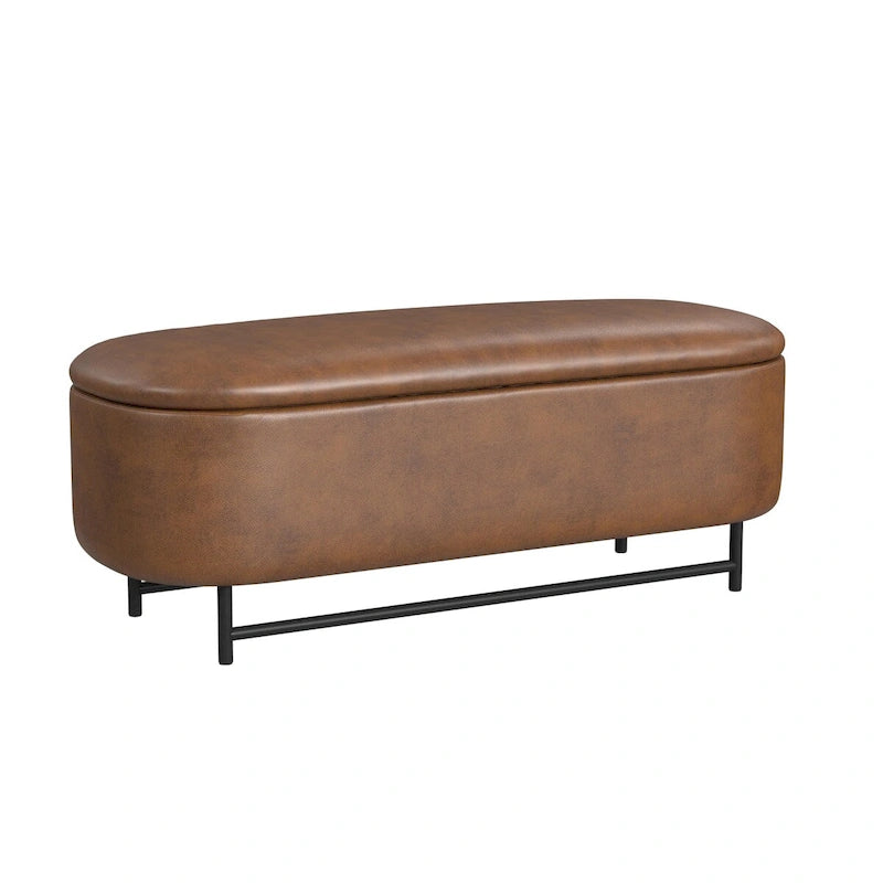 Ellipse Modern Storage Bench with Metal Legs