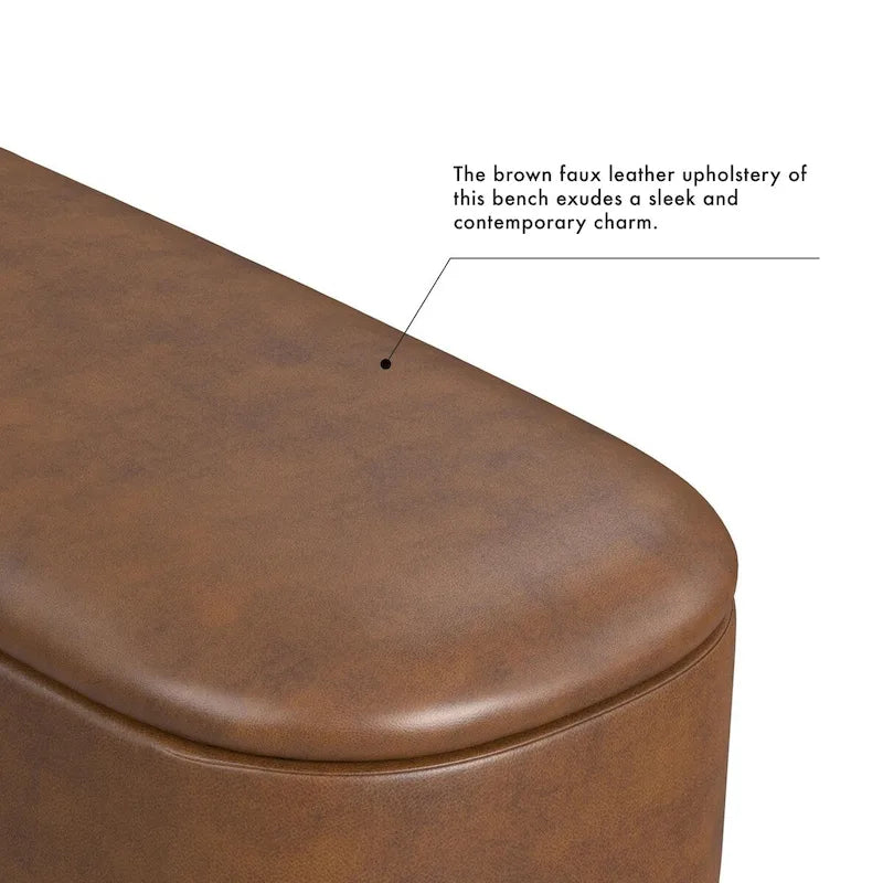 Ellipse Modern Storage Bench with Metal Legs