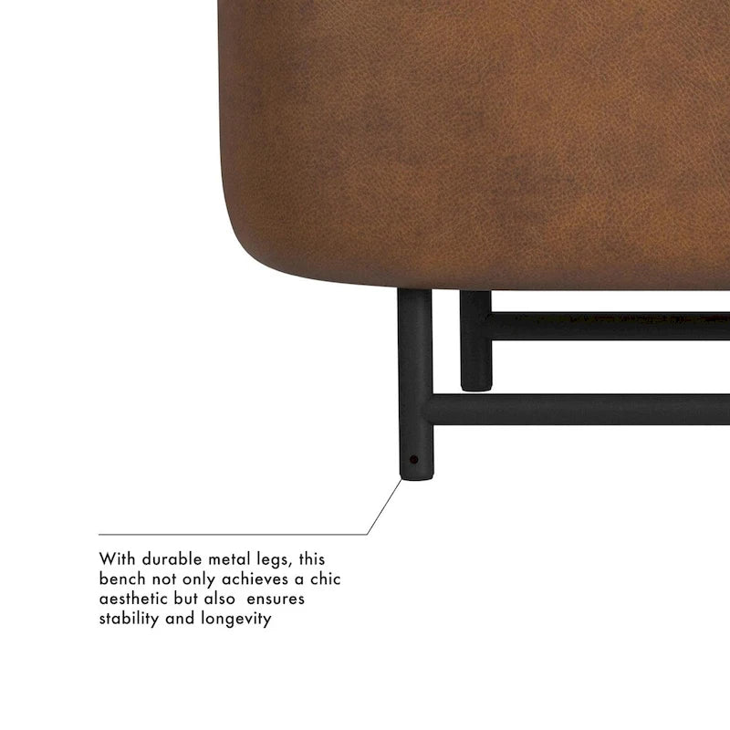 Ellipse Modern Storage Bench with Metal Legs