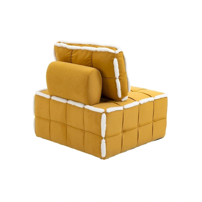 Upholstered Deep Seat Armless Chair Accent Single Lazy Sofa Lounge