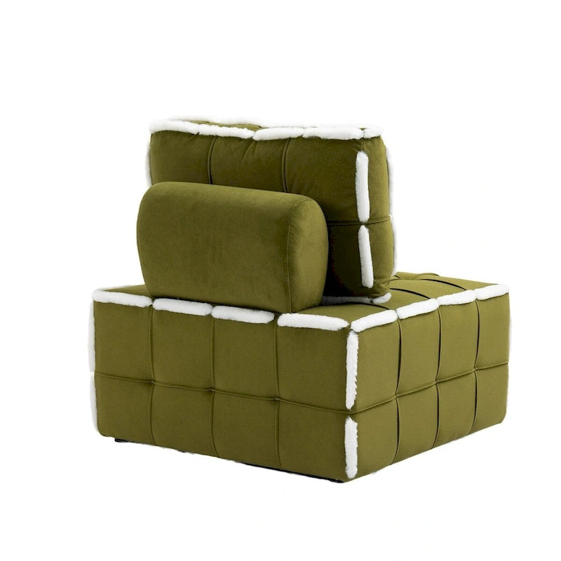 Upholstered Deep Seat Armless Chair Accent Single Lazy Sofa Lounge