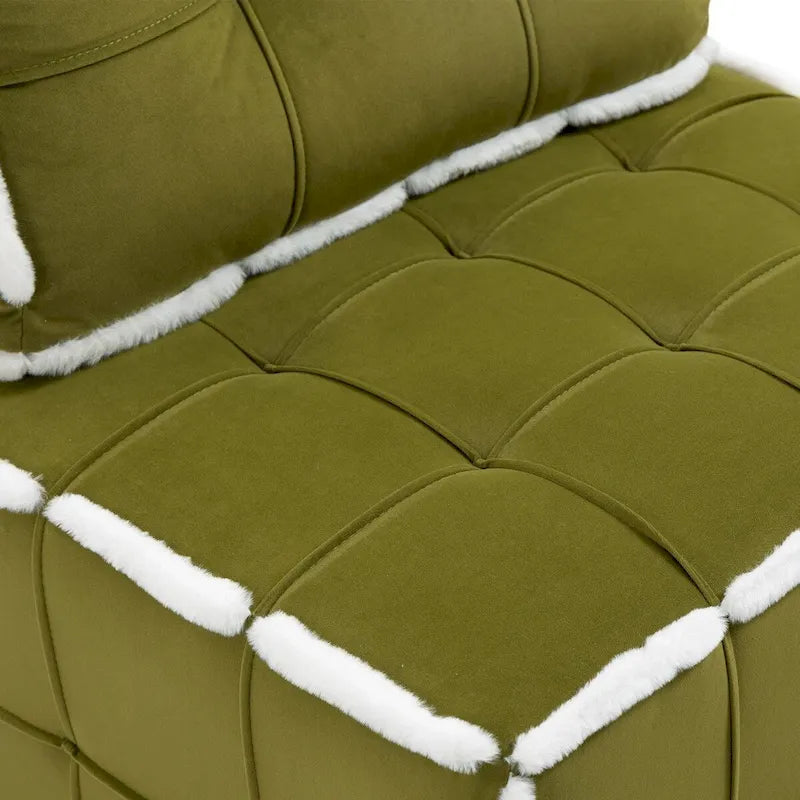 Upholstered Deep Seat Armless Chair Accent Single Lazy Sofa Lounge