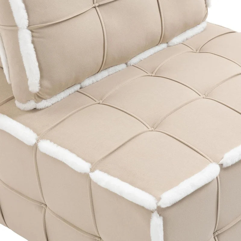Upholstered Deep Seat Armless Chair Accent Single Lazy Sofa Lounge