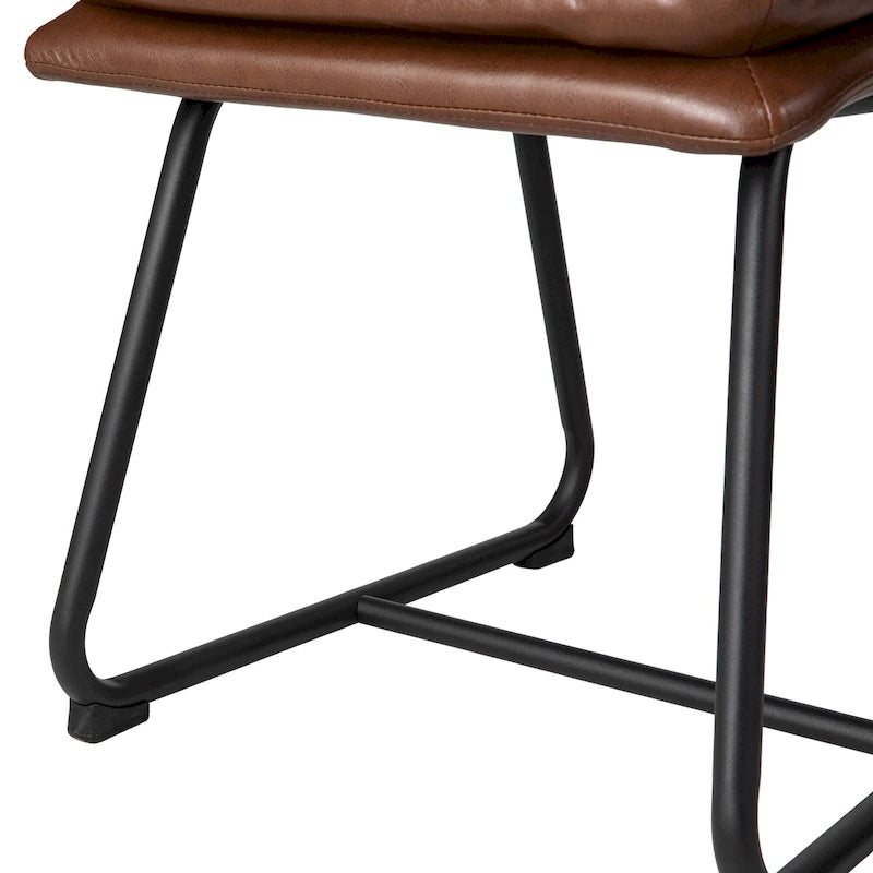 2/4 moderne gepolsterte Esszimmerstühle aus PU-Leder mit Metallbeinen
