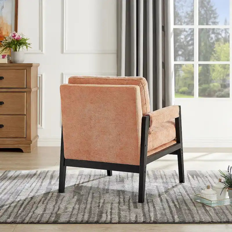Mid-Century Modern Chenille Upholstered Accent Armchair