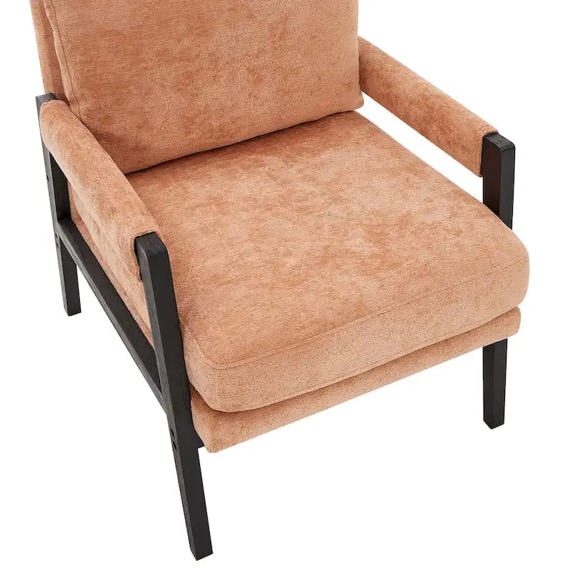 Mid-Century Modern Chenille Upholstered Accent Armchair