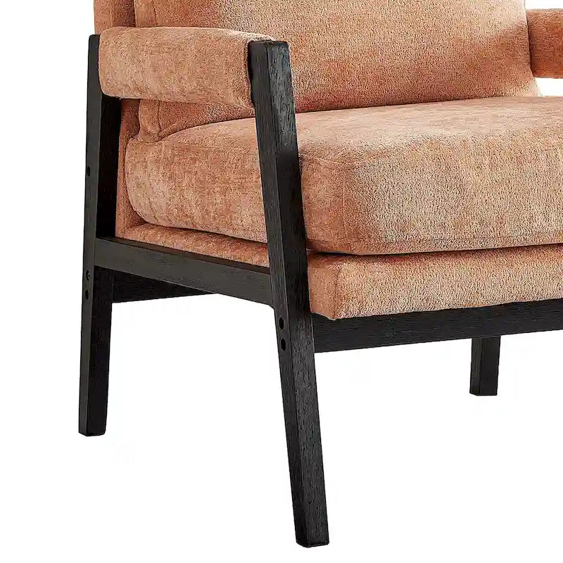 Mid-Century Modern Chenille Upholstered Accent Armchair