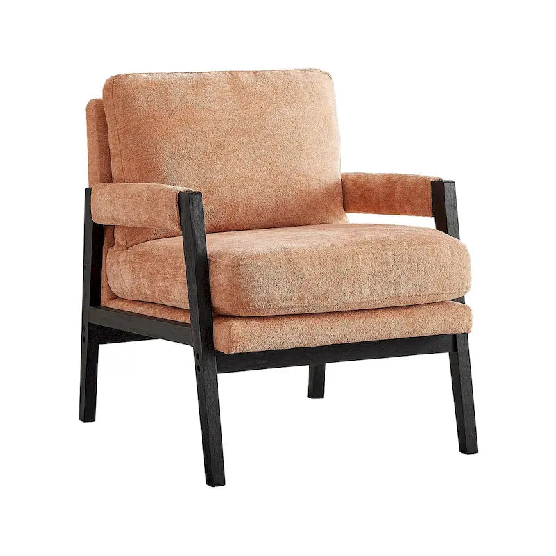 Mid-Century Modern Chenille Upholstered Accent Armchair