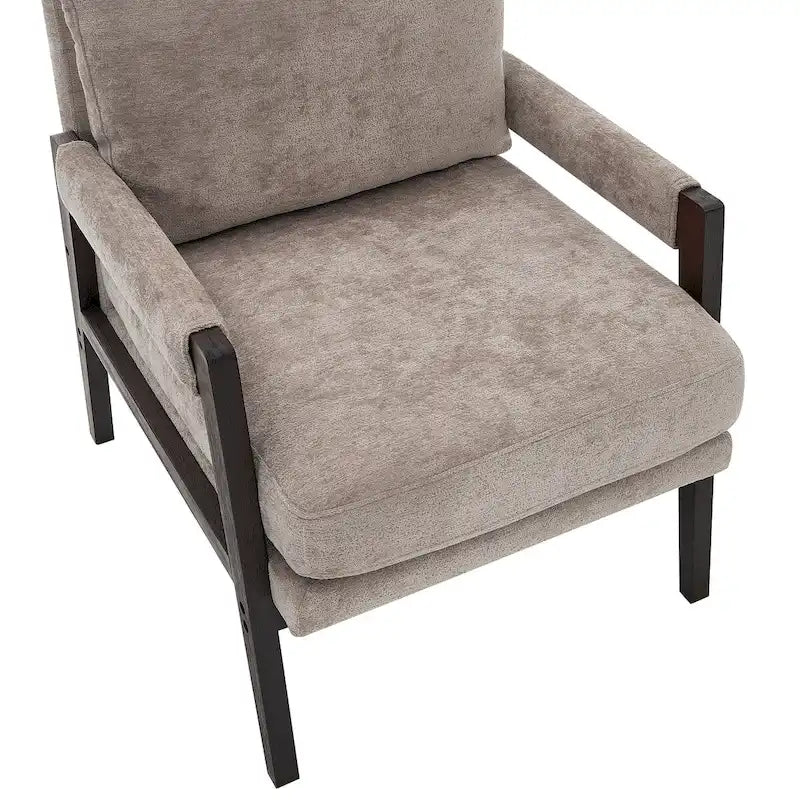 Mid-Century Modern Chenille Upholstered Accent Armchair
