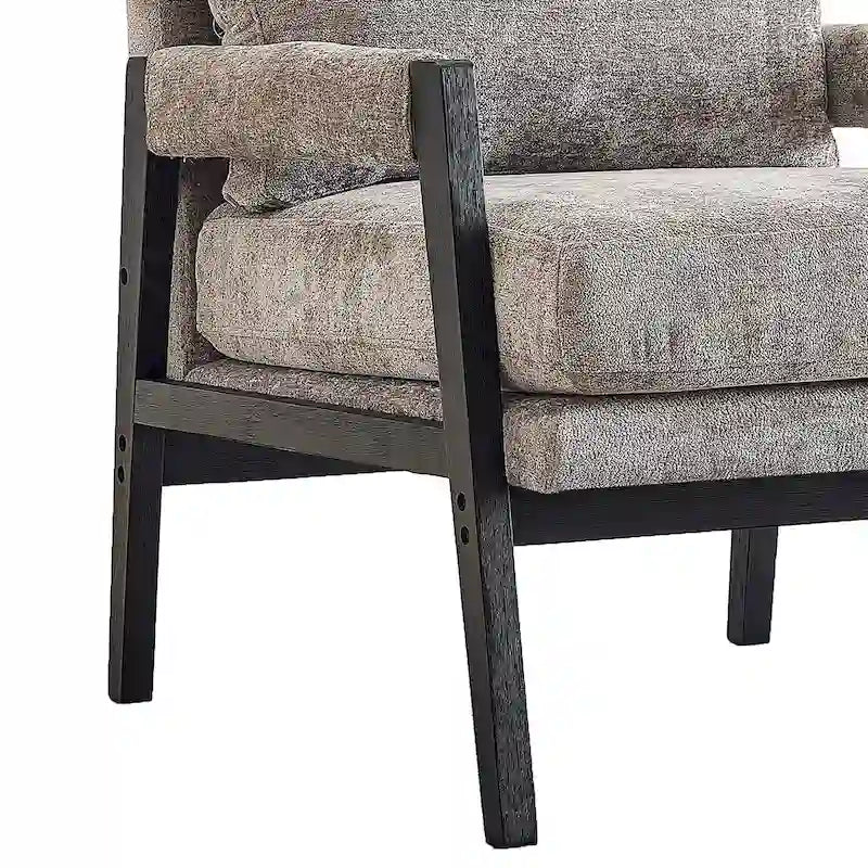 Mid-Century Modern Chenille Upholstered Accent Armchair