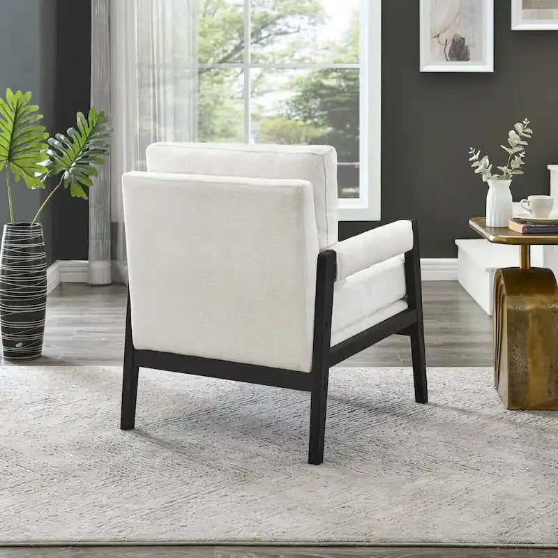 Mid-Century Modern Chenille Upholstered Accent Armchair