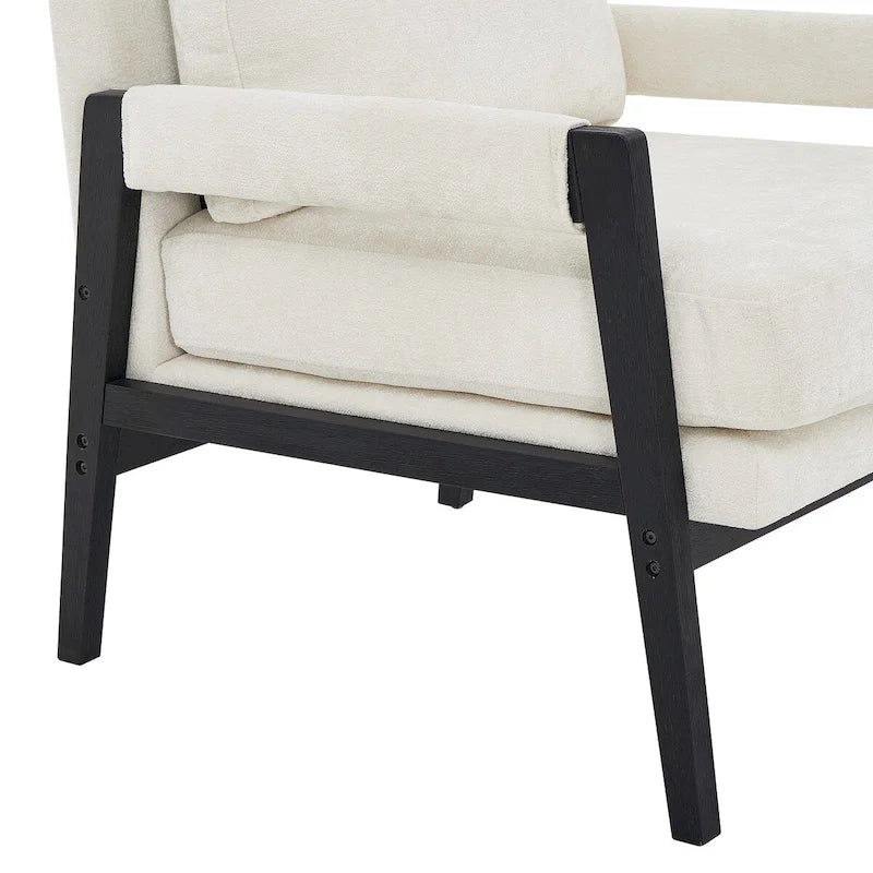 Mid-Century Modern Chenille Upholstered Accent Armchair