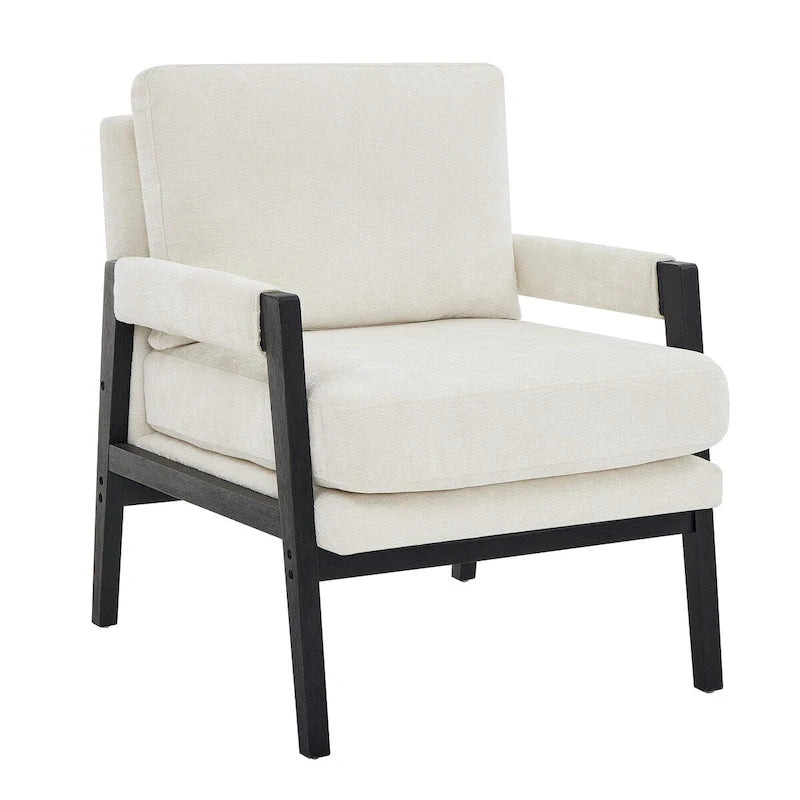 Mid-Century Modern Chenille Upholstered Accent Armchair