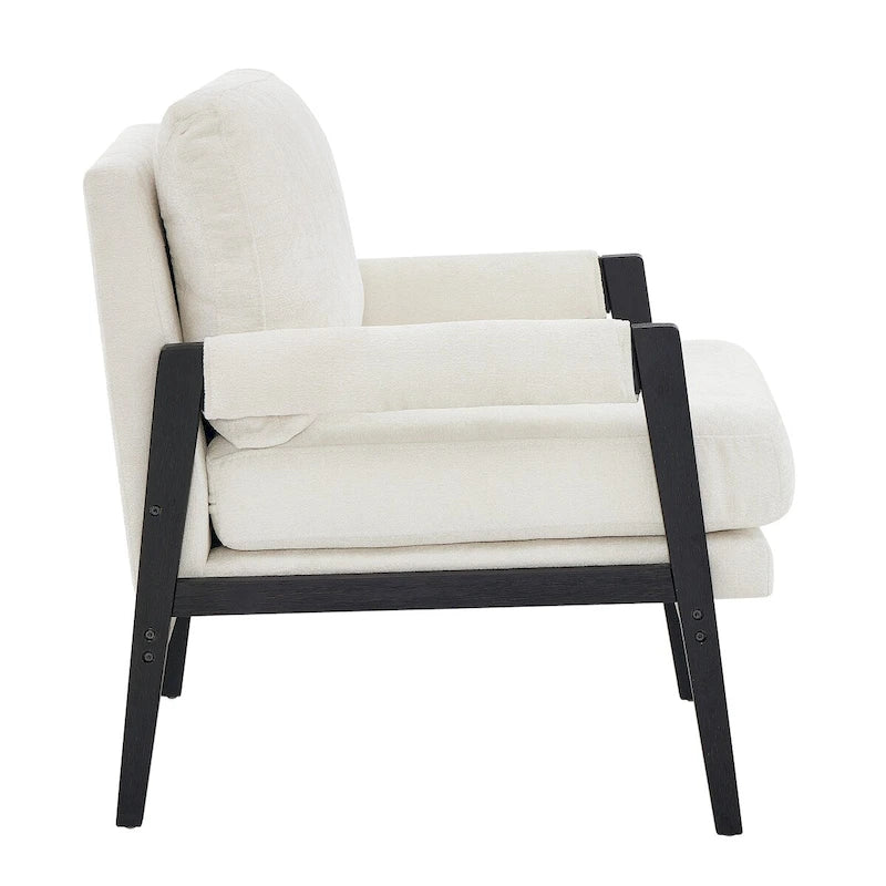 Mid-Century Modern Chenille Upholstered Accent Armchair