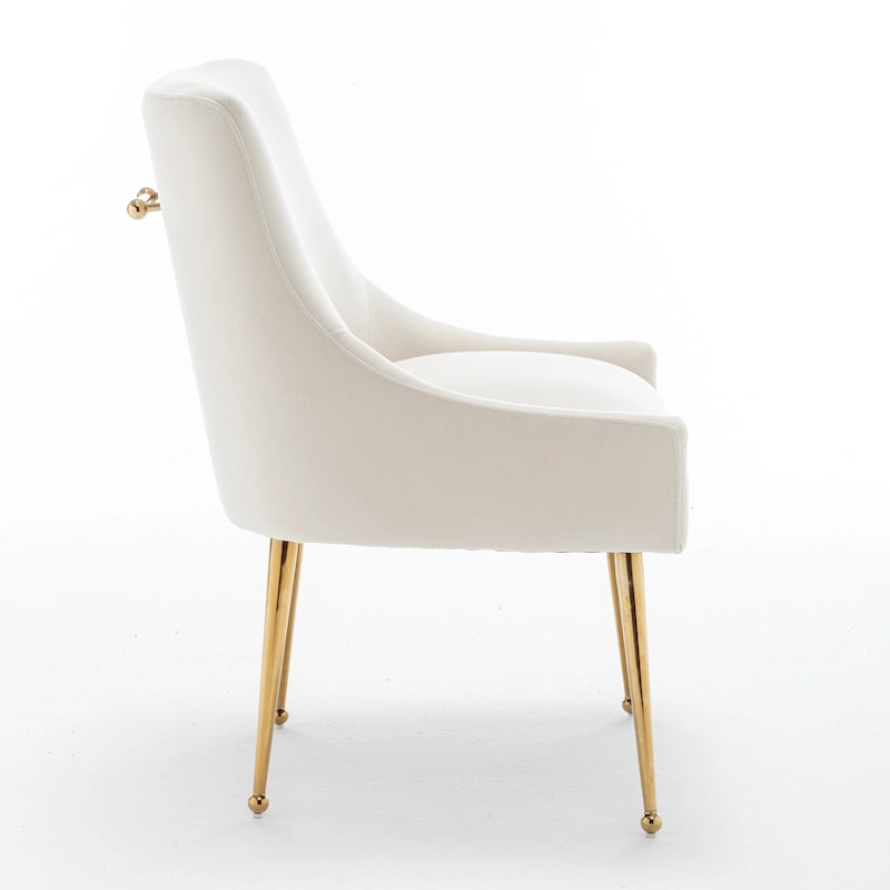 Velvet Upholstered Dining Chair Set of 6, Modern Glam Armless Side Chair