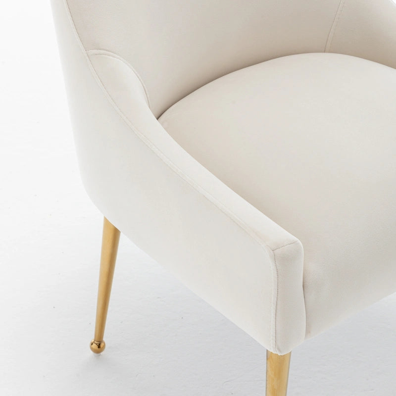 6er-Set gepolsterter Samt-Esszimmerstühle, moderne glamouröse armlose Seitenstühle