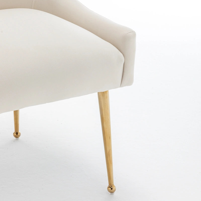 6er-Set gepolsterter Samt-Esszimmerstühle, moderne glamouröse armlose Seitenstühle