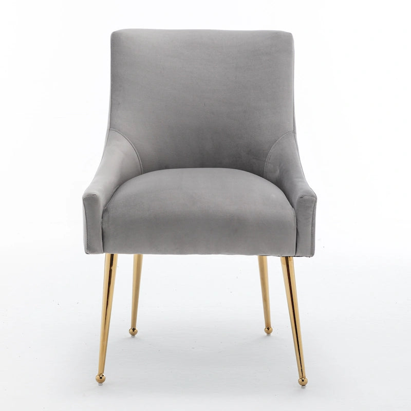 6er-Set gepolsterter Samt-Esszimmerstühle, moderne glamouröse armlose Seitenstühle