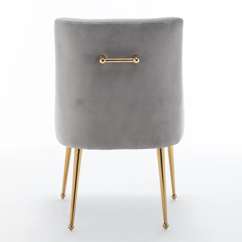 6er-Set gepolsterter Samt-Esszimmerstühle, moderne glamouröse armlose Seitenstühle