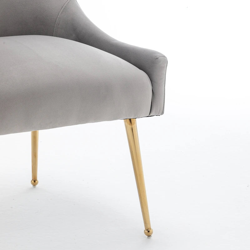 6er-Set gepolsterter Samt-Esszimmerstühle, moderne glamouröse armlose Seitenstühle
