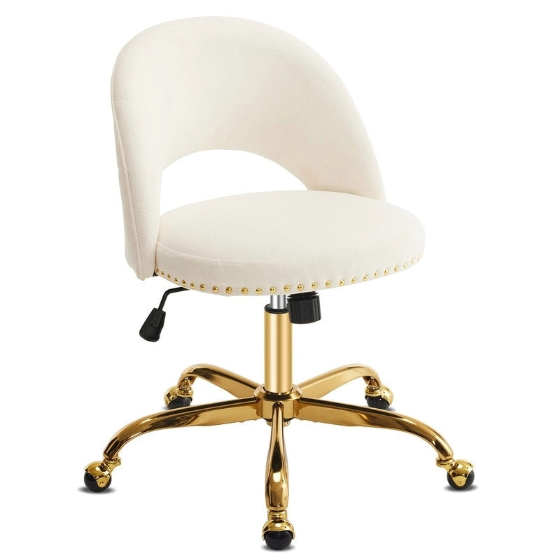 Office Chair Velvet Desk Chair Swivel Armchair Cute Modern Fabric Home Office Desk Chairs with Wheels
