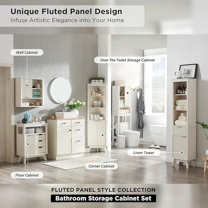 Moderner Badezimmer-Bodenschrank, Aufbewahrungsschrank mit Kunstmarmorplatte
