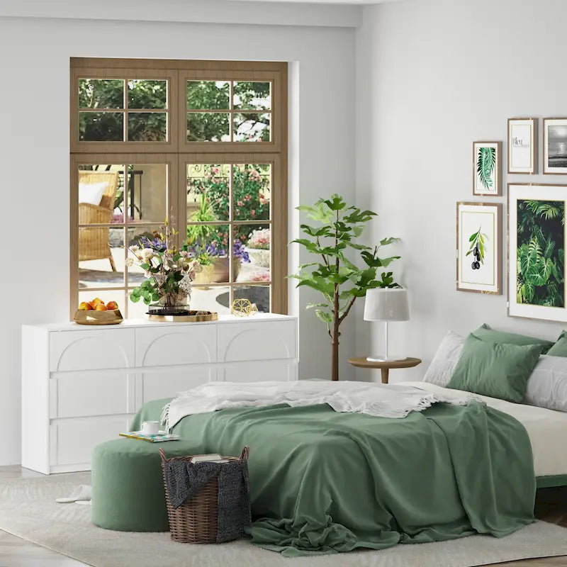 White 9-Drawer Storage Dresser with Anti-Tip Feature